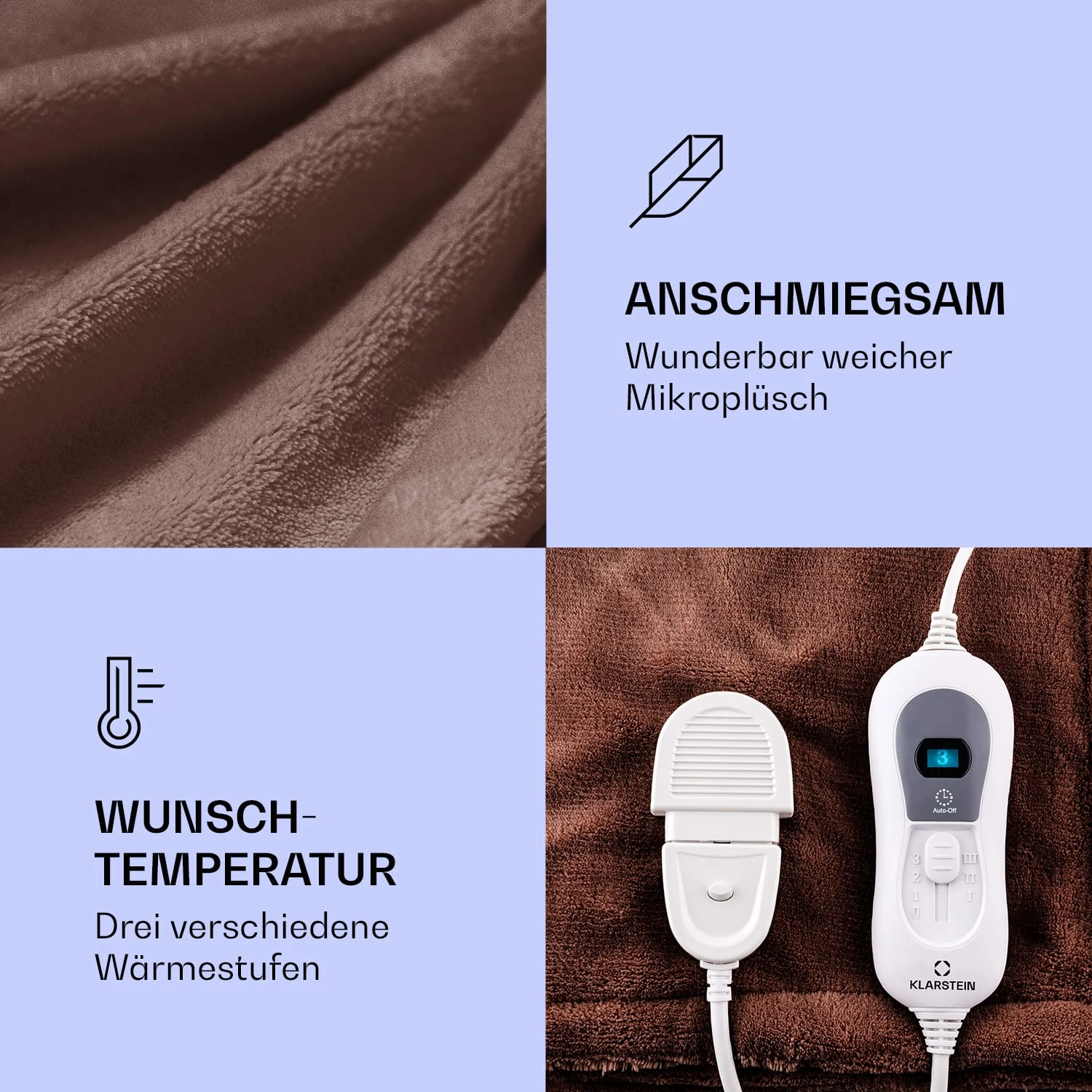 Dr. Watson XL Heizdecke 120W 3 Temperaturstufen 180x130 Cm Bedienteil 3 Dr. Watson XL Heizdecke 120W 3 Temperaturstufen 180x130 Cm Bedienteil – Bild 3