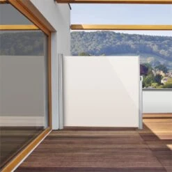 Bari 316 Seitenmarkise Seitenrollo 300x160cm Aluminium Creme -Outdoor Grills Store 10028013 yy 0003 ambient Blumfeldt Bari 316 Seitenmarkise