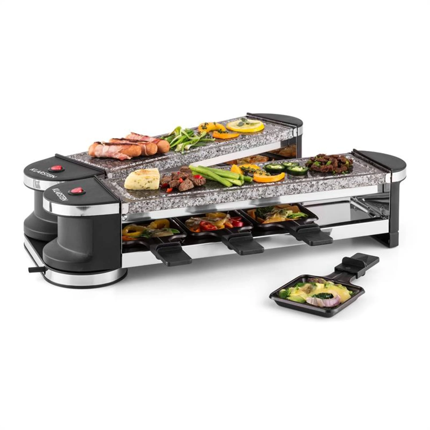 Tenderloin 100 Raclette-Grill 1200 W (2x600W) 8 Personen 2x Naturstein 1 Tenderloin 100 Raclette-Grill 1200 W (2x600W) 8 Personen 2x Naturstein