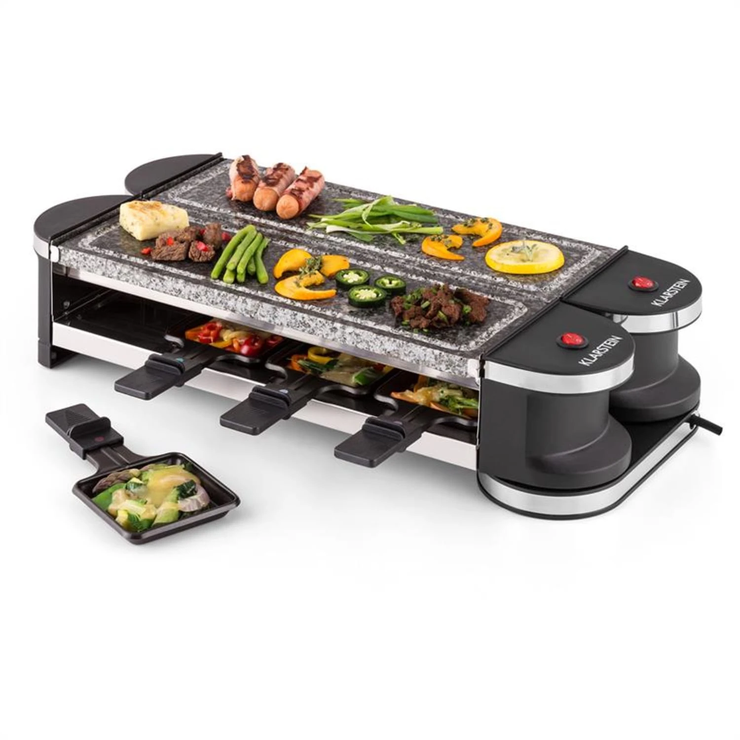Tenderloin 100 Raclette-Grill 1200 W (2x600W) 8 Personen 2x Naturstein 7 Tenderloin 100 Raclette-Grill 1200 W (2x600W) 8 Personen 2x Naturstein – Bild 7