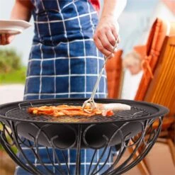 Tulip Feuerschale Ø75cmGrill Feuerstelle Funkenschutz Stahl Brüniert -Outdoor Grills Store 10028582 yy 0009 ambient 09 Blumfeldt Tulip Feuerschale 75cm Grill