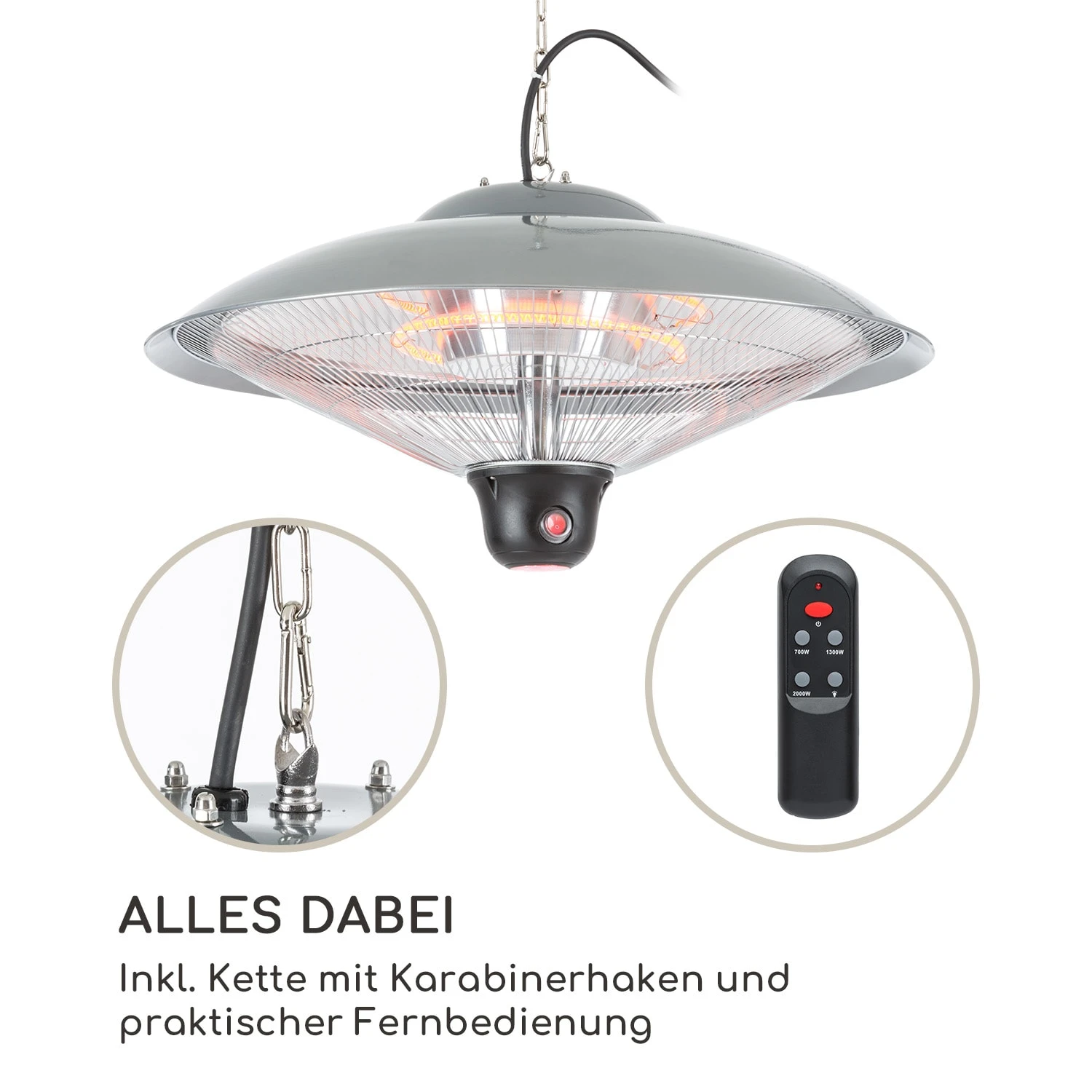 Heizsporn Deckenheizstrahler 60,5 Cm (Ø) LED-Lampe Fernbedienung 6 Heizsporn Deckenheizstrahler 60,5 Cm (Ø) LED-Lampe Fernbedienung – Bild 6