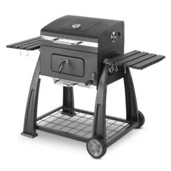 Bigfoot Holzkohlegrill Smoker BBQ-Grill 55 X 40 Cm Stahl Schwarz -Outdoor Grills Store 10029763 yy 0008 front Klarstein Bigfoot BBQ Grill Smoker