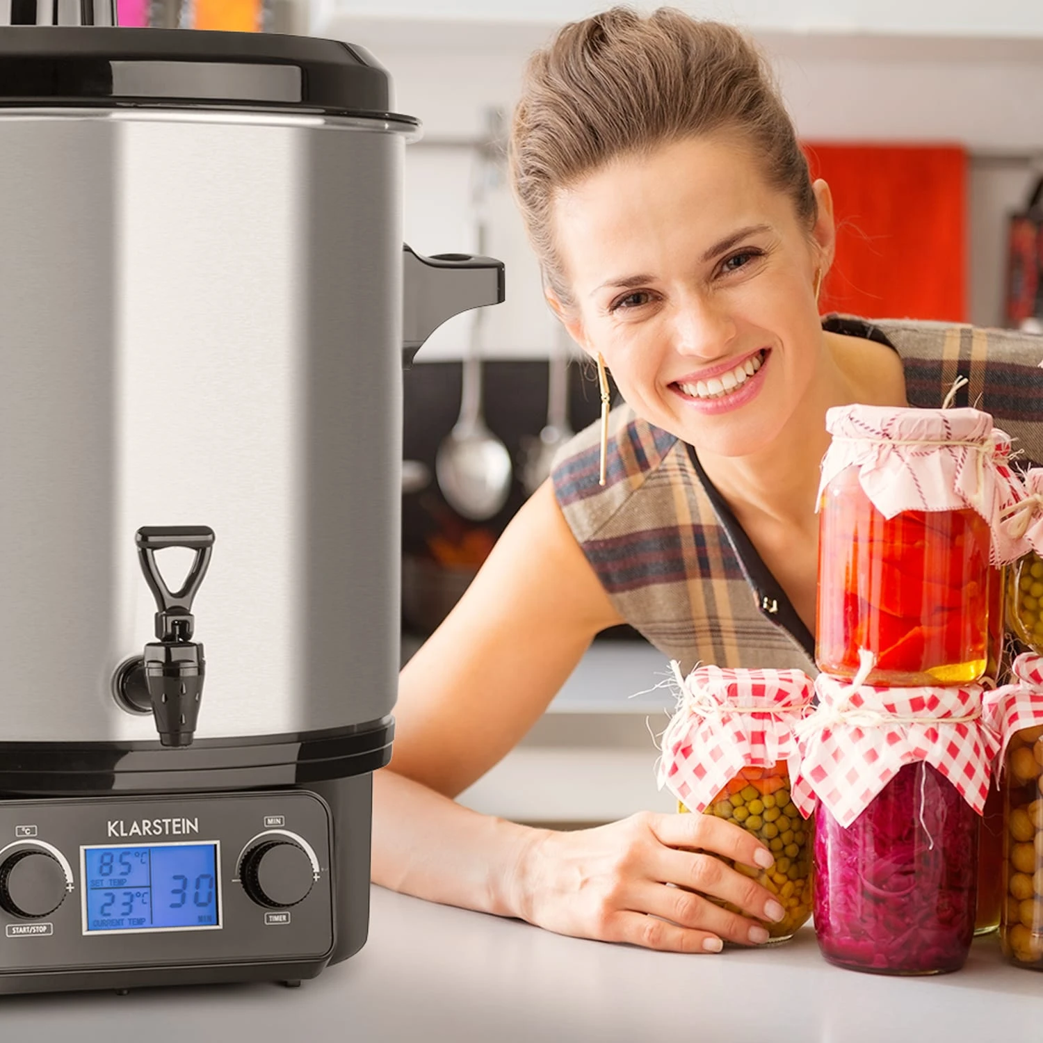 Biggie Digital Einkochvollautomat Einkochtopf 27l 2000W Edelstahl 2 Biggie Digital Einkochvollautomat Einkochtopf 27l 2000W Edelstahl – Bild 2