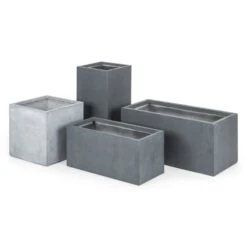 Solidflor Pflanzkübel Pflanzgefäß 79,5x38x38 Cm Fiberton Grau -Outdoor Grills Store 10029842 yy 0004 variant Blumfeldt Solidflor Pflanztopf