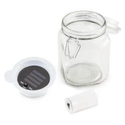 Wetterfrosch LED-Stimmungslicht Gelb/blau Einweckglas Solar Akku -Outdoor Grills Store 10030097 yy 0003 detail oneConcept Wetterfrosch Solarlicht LED Glas