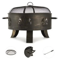 Versailles Feuerschale Ø 60 Cm Stahl Schwarz 6 Versailles Feuerschale Ø 60 Cm Stahl Schwarz -Outdoor Grills Store 10030244 yy 0003 detail 24 5 iron fire bowl
