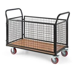 Loadster Gitterwagen Rollwagen Magazinwagen Max.500kg Holzboden -Outdoor Grills Store 10031241 yy 0004 front Waldbeck Loadster Gitterwagen Rollwagen schwarz reedit