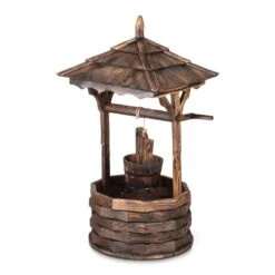 Loreley Garten-Brunnen Garten-Dekoration 125cm Tannenholz Geflammt -Outdoor Grills Store 10031258 yy 0005 front Blumfeldt Loreley Garten Brunnen