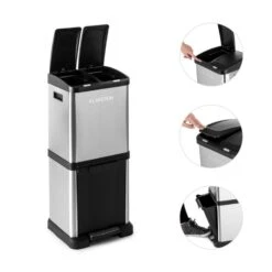 Ökosystem² Mülleimer Mülltrenner 30L (1 X15L, 2x7,5 L) PE Edelstahl -Outdoor Grills Store 10031319 yy 0005 detail Klarstein oekosystem Muelleimer Edelstahlgehaeuse