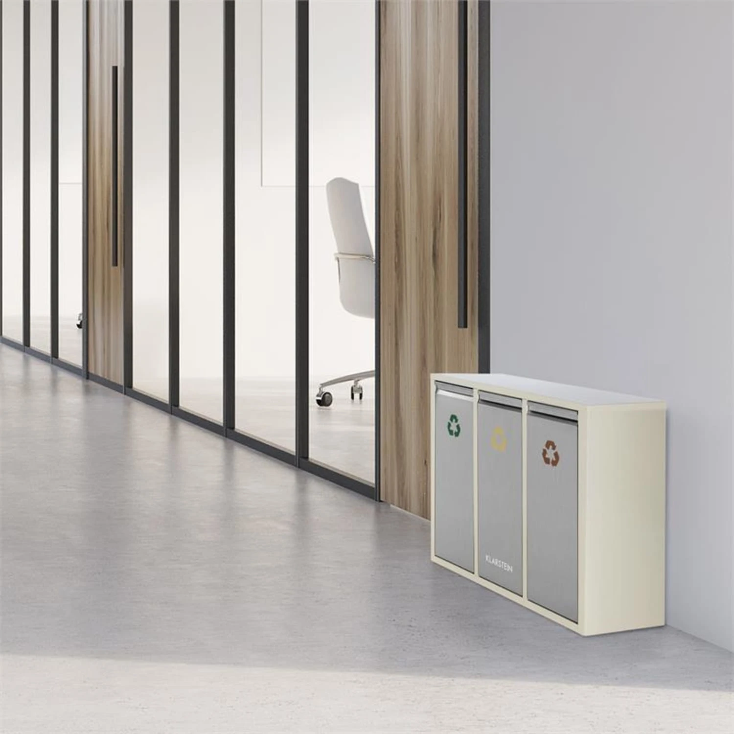 Ordnungshüter 3 Mülleimer Mülltrenner 45L (3 X 15 L) Cremebeige 4 Ordnungshüter 3 Mülleimer Mülltrenner 45L (3 X 15 L) Cremebeige – Bild 4