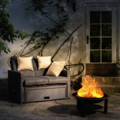 Mithras Feuerschale Ø75cm Funkenschutz Ø60cm Grillrost Gusseisen Stahl -Outdoor Grills Store 10031450 uk 0003 ambient Blumfeldt Mithras Feuerschale