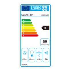 Balzac 60 Dunstabzugshaube 60 Cm 210W 610m³/h LED Touch Edelstahl Glas -Outdoor Grills Store 10031902 energy label