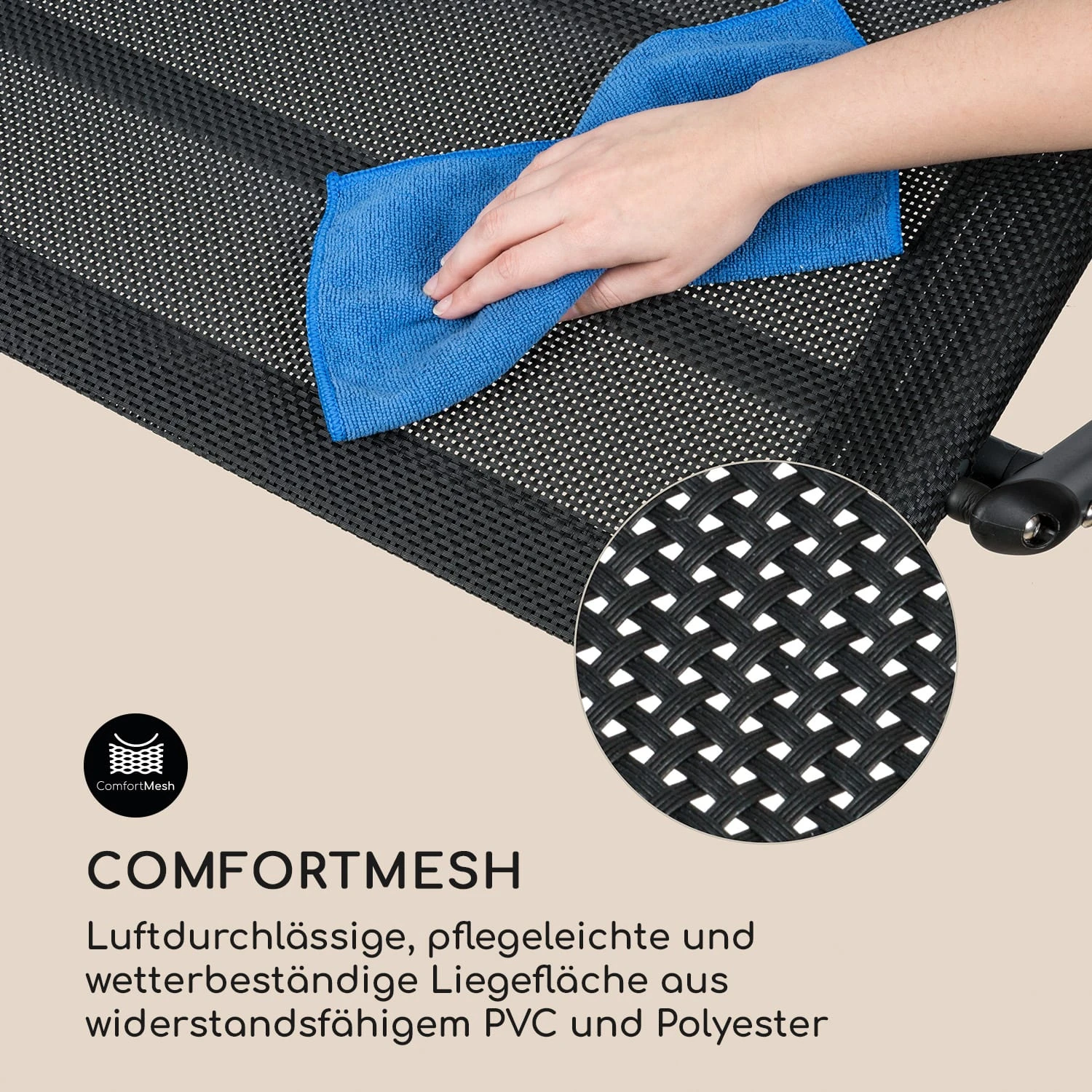 The Big Easy Schwingliege Schwarz, Wetterfest 350kg Max. UV- Schutz 4 The Big Easy Schwingliege Schwarz, Wetterfest 350kg Max. UV- Schutz – Bild 4