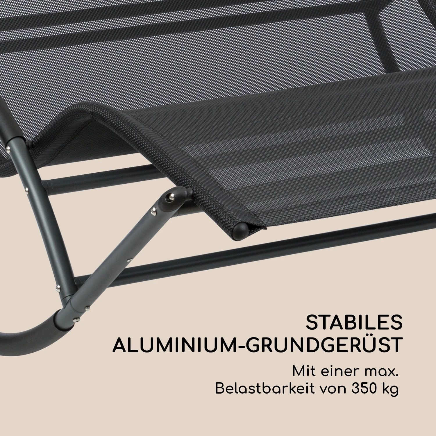 The Big Easy Schwingliege Schwarz, Wetterfest 350kg Max. UV- Schutz 8 The Big Easy Schwingliege Schwarz, Wetterfest 350kg Max. UV- Schutz – Bild 8