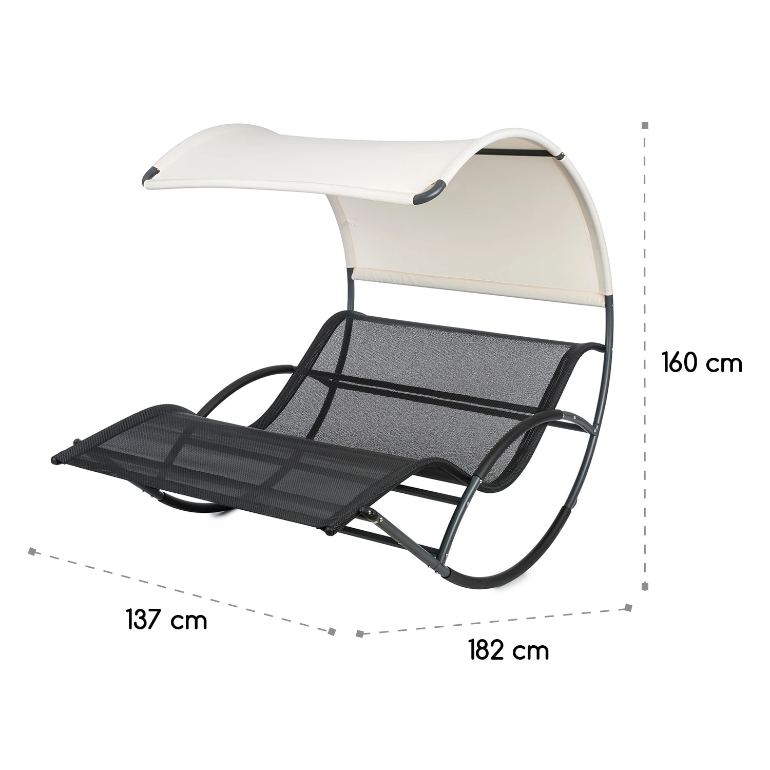 The Big Easy Schwingliege Schwarz, Wetterfest 350kg Max. UV- Schutz 9 The Big Easy Schwingliege Schwarz, Wetterfest 350kg Max. UV- Schutz – Bild 9