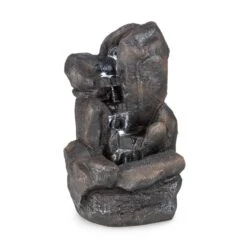 Felsquell Solar-Kaskadenbrunnen Akkubetrieb 2 KW Solarpanel 3 LEDs -Outdoor Grills Store 10032286 yy 0003 detail Blumfeldt Felsquell Solar Kaskadenbrunnen