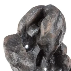 Felsquell Solar-Kaskadenbrunnen Akkubetrieb 2 KW Solarpanel 3 LEDs -Outdoor Grills Store 10032286 yy 0005 detail Blumfeldt Felsquell Solar Kaskadenbrunnen