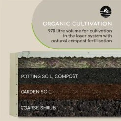 High Grow Straight Hochbeet 180x60x90cm 970l Stahl Verzinkt Beige -Outdoor Grills Store 10032317 yy 0008 logo Blumfeldt High Grow Straight Hochbeet 180x60x90cm