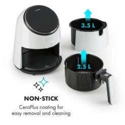 AirVital Heißluftfritteuse 1300W 2,5l CeraPlus-Antihaft Touch Weiß -Outdoor Grills Store 10032331 yy 0006 logo Klarstein AirVital Heissluftfritteuse 1300W weiss