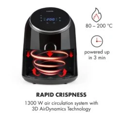 AirVital Heißluftfritteuse 1300W 2,5l CeraPlus-Antihaft Touch Schwarz -Outdoor Grills Store 10032332 yy 0004 logo Klarstein AirVital Heissluftfritteuse 1300W schwarz reedit