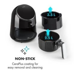 AirVital Heißluftfritteuse 1300W 2,5l CeraPlus-Antihaft Touch Schwarz -Outdoor Grills Store 10032332 yy 0006 logo Klarstein AirVital Heissluftfritteuse 1300W schwarz