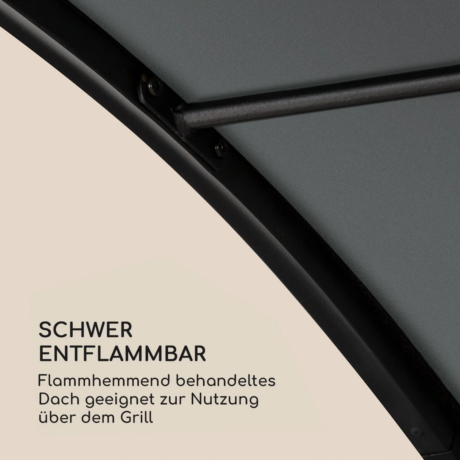 Steakhouse Grilldach 220x215x140cm PE 180 G/m² Flammhemmend Stahl Grau 9 Steakhouse Grilldach 220x215x140cm PE 180 G/m² Flammhemmend Stahl Grau – Bild 9