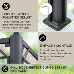 Pantheon Cortina Pavillon Mit Dach 3x3m 4 Seitenteile -Outdoor Grills Store 10032524 DE 0003 usp