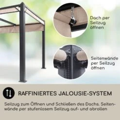 Pantheon Cortina Pavillon Mit Dach 3x3m 4 Seitenteile -Outdoor Grills Store 10032524 DE 0005 usp