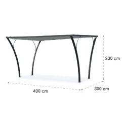 Palazzo Pavillon 4x3m Faltdach Polyester Aluminium Schwarz / Grau 13 Palazzo Pavillon 4x3m Faltdach Polyester Aluminium Schwarz / Grau -Outdoor Grills Store 10032577 yy 0007 logo