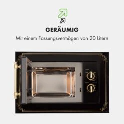 Victoria 20 Einbau-Mikrowelle, 20 L, 800 W, Grill: 1000 W, Schwarz -Outdoor Grills Store 10032591 de 0007 logo