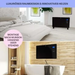 Norderney Konvektions-Heizgerät Thermostat Timer 2000W 30m² Schwarz -Outdoor Grills Store 10032789 de 0007 usp