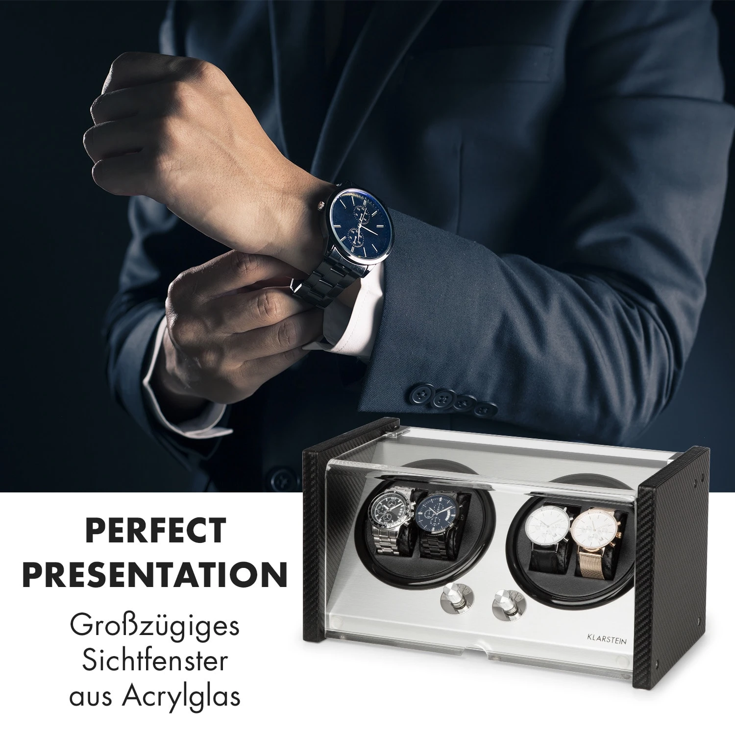 Tokyo 4 Uhrenbeweger, 4 Uhren, 3 Geschwindigkeiten, 4 Modi, Schwarz 2 Tokyo 4 Uhrenbeweger, 4 Uhren, 3 Geschwindigkeiten, 4 Modi, Schwarz – Bild 2