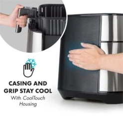 AeroVital Heißluftfritteuse 1700W 5,4 Liter Timer Edelstahl Silber -Outdoor Grills Store 10032848 yy 0006 logo Klarstein AeroVital Heissluftfritteuse silber reedit