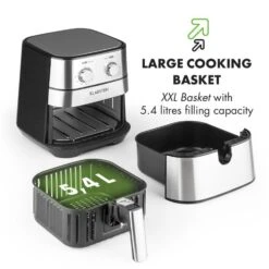 AeroVital Heißluftfritteuse 1700W 5,4 Liter Timer Edelstahl Silber -Outdoor Grills Store 10032848 yy 0009 logo Klarstein AeroVital Heissluftfritteuse silber reedit