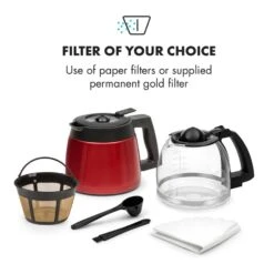 Aromatica II Duo Kaffeemaschine, Integriertes Mahlwerk, 1,25 L, Rot -Outdoor Grills Store 10032866 yy 0004 logo Klarstein Aromatica II Duo Kaffeemaschine rot