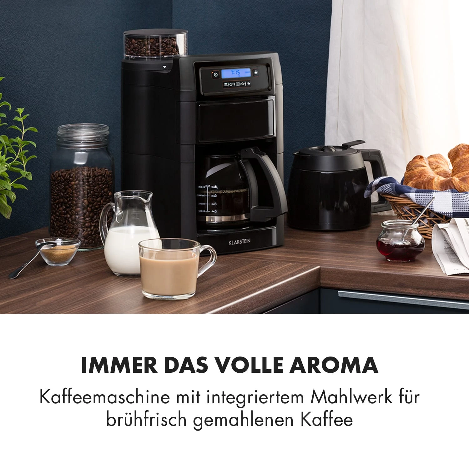 Aromatica II Set Kaffeemaschine, Mahlwerk, 1,25 L, Schwarz 2 Aromatica II Set Kaffeemaschine, Mahlwerk, 1,25 L, Schwarz – Bild 2