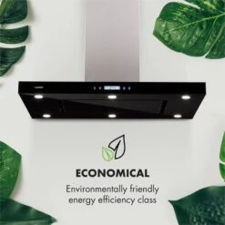 Valeria Inselabzugshaube 90cm 650m³/h Abluft Touch LED Glas Edelstahl -Outdoor Grills Store 10032902 uk 0005 logo Klarstein Valeria Inselabzugshaube 90cm Edelstahl