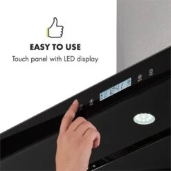 Valeria Inselabzugshaube 90cm 650m³/h Abluft Touch LED Glas Edelstahl -Outdoor Grills Store 10032902 uk 0007 logo Klarstein Valeria Inselabzugshaube 90cm Edelstahl