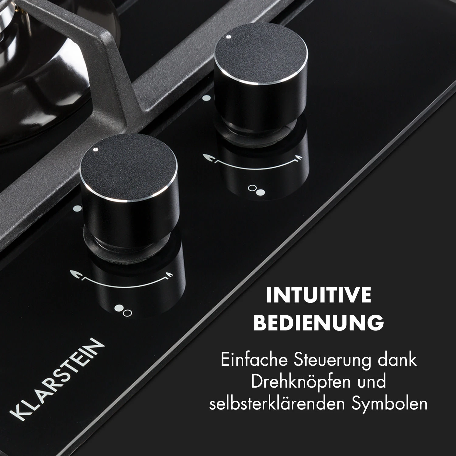 Ignito Domino Gaskochfeld 2-flammig Sabaf-Brenner Glaskeramik Schwarz 4 Ignito Domino Gaskochfeld 2-flammig Sabaf-Brenner Glaskeramik Schwarz – Bild 4