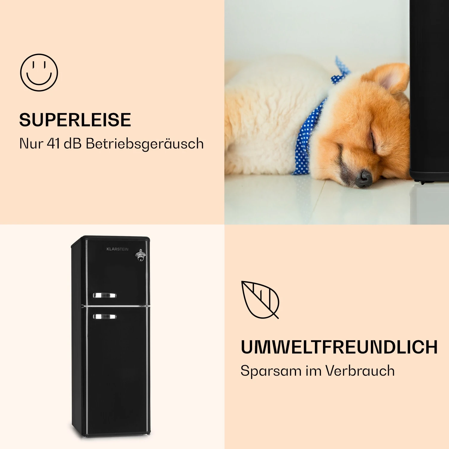 Audrey Kühl- & Gefrierkombination 97l/39l Retro-Look 2 Böden 6 Audrey Kühl- & Gefrierkombination 97l/39l Retro-Look 2 Böden – Bild 6