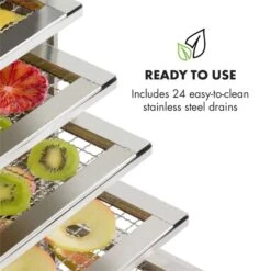 Master Jerky 24 Dörrautomat 5850W 40-90 °C 15h-Timer Edelstahl Silber 11 Master Jerky 24 Dörrautomat 5850W 40-90 °C 15h-Timer Edelstahl Silber -Outdoor Grills Store 10033214 yy 0004 logo Klarstein Master Jerky 24 Doerrautomat silber