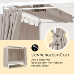 Eremitage Double Sunbed 2 Pers Stahl-Rahmen Sonnendach Vorhänge Creme -Outdoor Grills Store 10033317 de 0003 logo