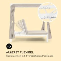 Eremitage Double Sunbed 2 Pers Stahl-Rahmen Sonnendach Vorhänge Creme -Outdoor Grills Store 10033317 de 0007 logo