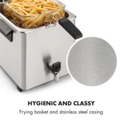 Family Fry Fritteuse 3000W Oil Drain Technology Edelstahl Silber -Outdoor Grills Store 10033342 yy 0008 logo Klarstein Family Fry Fritteuse 3000W silber