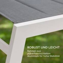 Renazzo Lounge Liegestuhl 70/30 PVC/PE Aluminium 6-Stufen Weiß Grau -Outdoor Grills Store 10033364 de 0008 logo