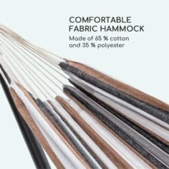 Sri Lanka Swing Hängematte Stahlrahmen 160 Kg Max. Gestreift -Outdoor Grills Store 10033371 yy 0006 logo Blumfeldt Sri Lanka Swing Haengematte gestreift