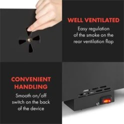 Flintstone Steel Räucherofen 1600 W Integriertes Thermometer Edelstahl -Outdoor Grills Store 10033372 yy 0008 logo Klarstein Flintstone Steel Raeucherofen Edelstahl