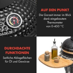 Queensize Kamado Grill Thermometer Abnehmbare Seitenteile Schwarz 15 Queensize Kamado Grill Thermometer Abnehmbare Seitenteile Schwarz -Outdoor Grills Store 10033377 de 0006 logo