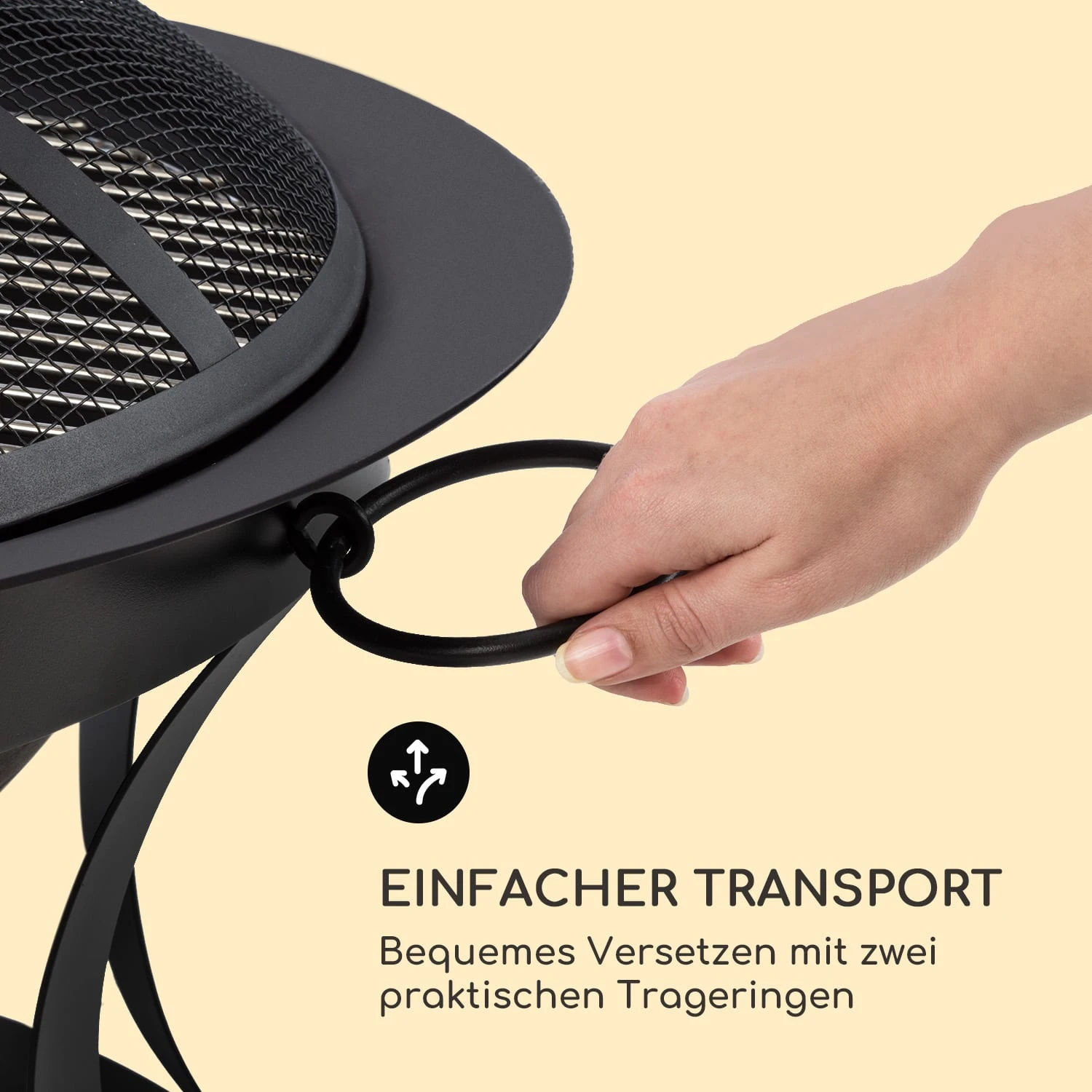 Pentos 2-in-1-Feuerschale Ø73cm Funkenschutz Ø60cm Grill Gusseisen 5 Pentos 2-in-1-Feuerschale Ø73cm Funkenschutz Ø60cm Grill Gusseisen – Bild 5